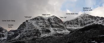 Liathach: Coire Dubh Beag and Coire Dubh Mor.   Photo: Scott Muir