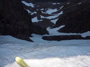 West Gully, Braeriach: Coire Bhrochain: This is how West Gully looked at 4am on the 23rd of June 2010.  Photo: Scott Muir