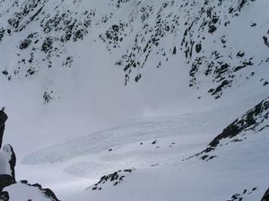 The 'Avalanche Slope', Beinn a'Bhuird: Coire an Dubh Lochain: The reason it's called the 'Avalanche Slope'.  Best not ski it in these conditions! Photo: Scott Muir