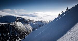 Beast from the East, Sgòr Gaoith and Sgòran Dubh Mòr: Climbing back out on the ridge between KC and BftE Photo: Hamish Frost