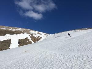 Allt a' Choire Mhòir, Ben Macdui: On the skiers left bank, late March 2022 Photo: Scott Muir