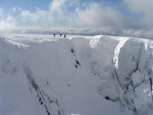 Number 3 Gully, Ben Nevis: A skier climbing up Number 3 Gully Photo: Scott Muir