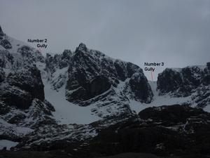 Number 3 Gully, Ben Nevis: Looking up into Coire Na Ciste. Photo: Scott Muir