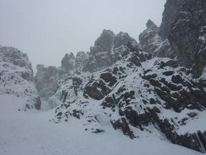 Number 2 Gully, Ben Nevis: Looking up into Number 2 Gully. Photo: Scott Muir