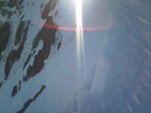 Raeburn's Easy Route, Ben Nevis: Looking into the top of Raeburn's Easy Route Photo: Stephen Wilcox