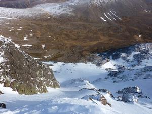 The Ramp, Ben Macdui: Stob Coire Sputan Dearg: Looking down the ramp line Photo: Scott Muir