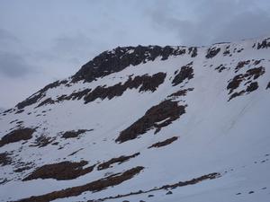 North-West Flank, Lochnagar: The Stuic: Looking back up the North-West Flank after a late evening descent. Photo: Scott Muir