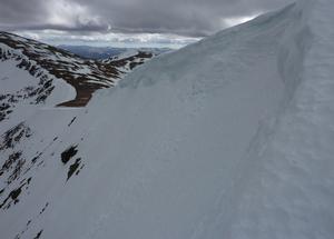 Northeast Face, Sgor an Lochain Uaine: About 2m below the summit. Photo: Scott Muir