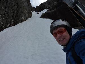 A Gully, Beinn Bhrotain: Heading up A Gully, 3rd April 2011  Photo: Scott Muir