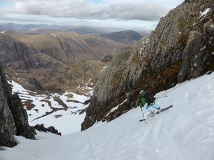 Broad Gully, Bidean nam Bian: Heading down Broad Gully Photo: Scott Muir