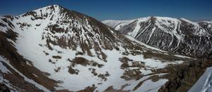 Coire an t-Saighdeir from South Summit, Cairn Toul: Late May 2013 Photo: Scott Muir