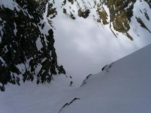 Cinderella, Creag Meagaidh: The lower section of the gully. Photo: Scott Muir