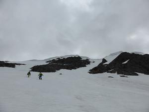 Col Gully, Braeriach - Garbh Choire Mór: Heading up into Col Gully, May 2014 Photo: Scott Muir