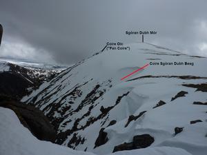 Coire Sgòran Dubh Beag, Sgòr Gaoith and Sgòran Dubh Mòr: Looking across the top of the corrie Photo: Scott Muir