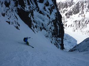 Central Gully, Creag an Dubh-loch & Eagles Rock: The lower section of Central Gully, April 2013 Photo: Scott Muir