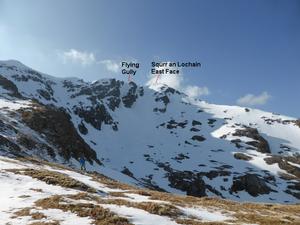 East Face / Right Gully, Sgùrr an Lochain, Kintail: Looking back up the face from Coire an Lochain Photo: Scott Muir