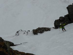 Solo Gully, Braeriach: Garbh Choire Mór: Graeme Gatherer in Solo Gully, May 2014 Photo: Scott Muir
