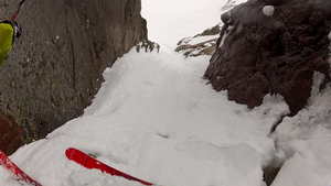 Hell's Lum, Loch Avon Basin: Helmet cam still, Hell's Lum 5th of May 2013 Photo: Peter Mackenzie