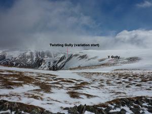 Y Gully, Carn an Tuirc: Coire Kander: The view from the Carn an Tuirc / Cairn of Claise col. Photo: Scott Muir