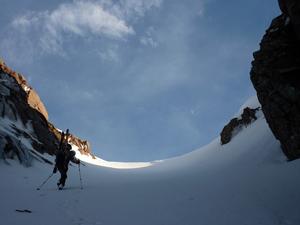 No. 1 Gully, Liathach: Coire Na Caime: Near the top of the ascent of No. 1 Gully Photo: Scott Muir