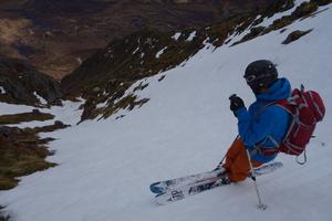 Fantasia, Sgòr Gaoith and Sgòran Dubh Mòr: Looking down the line in lean, but stable conditions Photo: Scott Muir