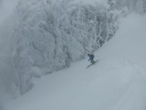 The Great Stone Shoot, Coire Lagan, Skye: First turns Photo: Scott Muir