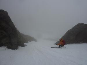 Anchor Gully, Ben Macdui: Stob Coire Sputan Dearg: The steep lower section of Anchor Gully Photo: Scott Muir