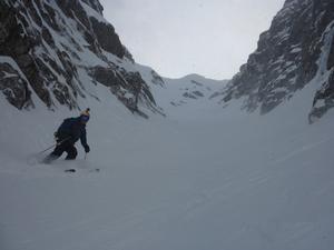 South Gully, Stob Ban: The upper section of South Gully Photo: Scott Muir