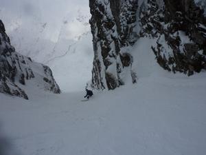 South Gully, Stob Ban: The lower section of South Gully. Photo: Scott Muir