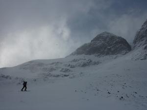 Stob Ban: Heading for South Gully. Photo: Scott Muir
