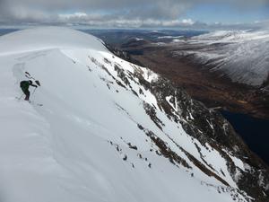 Thunderstruck, Sgòr Gaoith and Sgòran Dubh Mòr: Dave Anderson setting off down Thunderstruck in 2015 Photo: Scott Muir