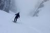 Skiing the upper section of the gully  Photo: Al Todd