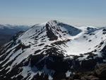 Cairn Toul from Braeriach, showing the descents from the summit into Coire an Lochain Uaine  Photo: Scott Muir