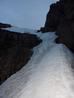 Thin strip of snow in West Gully, at 4am on the 23rd of June 2010.  Photo: Scott Muir