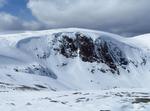 Hell's Lum is the prominent gully midway along the cliff.  Photo: Peter Mackenzie