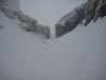 Looking down through the narrrows below the upper snowfield.  Photo: Chad Harrison