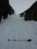 The narrow, possibly icy section on Central Gully  Photo: Scott Muir