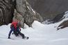 Snowboard descent, 22nd of May 2016.  There were about 30 descents of Tower Gully that weekend!  Photo: Scott Muir