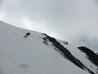 Skiing the steeper line directly below the col, April 2014  Photo: Scott Muir