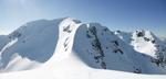 North-East Face is on the left of the ridge.  Photo: Scott Muir