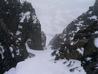 View down East Gully late May 2006, where the snow has melted back from the rock walls.  Photo: Scott Muir