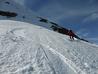 Looking back up the face from the ridge.  Photo: Scott Muir