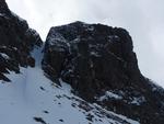 Castlegates Gully, with the Sticil Face to the right, 18th of April 2010  Photo: Scott Muir