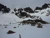 Coire Bhrochain in May 2012.  From left to right: West Gully, Central Buttress Gully, and East Gully.  Photo: Scott Muir