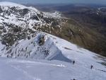 Approaching the point to drop into Coire Leis on the left.  Photo: Scott Muir