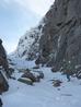 Negotiating the rocks at the mouth of Central Gully, April 2013  Photo: Scott Muir