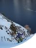 Scoping out a line in the upper section of The Ruch Gruip, April 2013  Photo: Scott Muir