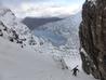 Ascending Fuselage Gully, below the bend.  Photo: Scott Muir