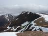 Looking towards the Northwest face of Sgor an Lochain Uaine.  The ascent line to point NN947976 is marked.  Photo: Scott Muir