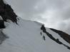 High up Col Gully, with the rock fin on the right.  Photo: Scott Muir